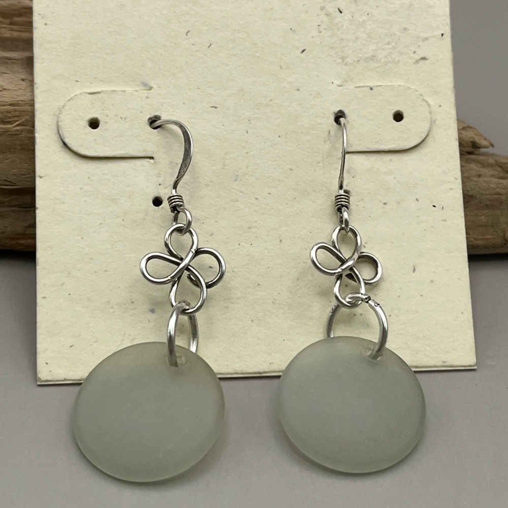 Elegant Sterling Silver and Light Green Earrings